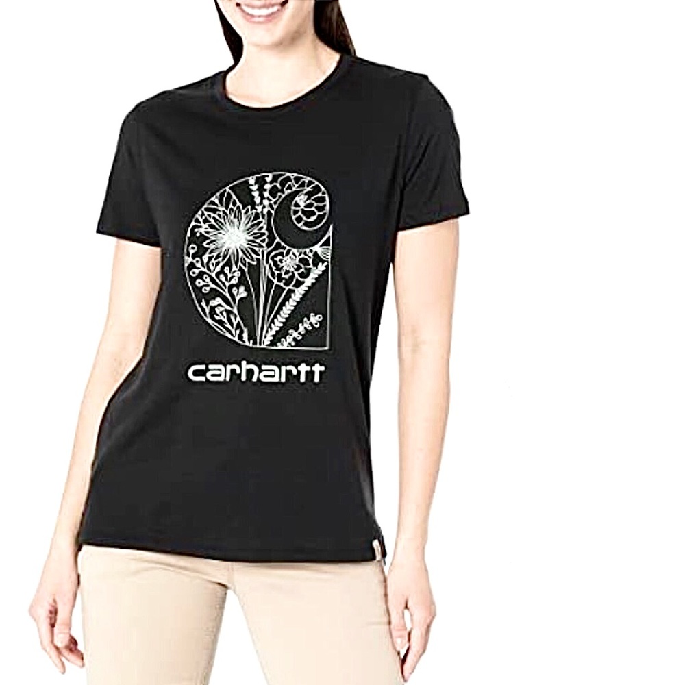 Carhartt Black T-Shirt Floral C Graphic